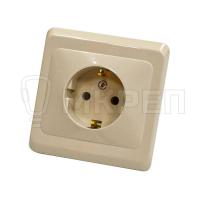 Розетка 1-местная, 16A, РС16-003К, скрытой установки, с заземлением бежевая