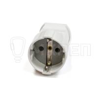 Штепсельное гнездо с заземлением, белое МУ03