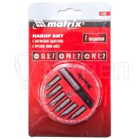 Набор бит Matrix с магнитным держателем, круг 7шт