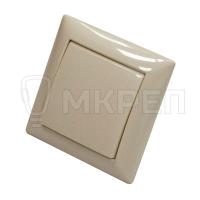 Выключатель 1-клавишный, скрытой установки, бежевый 10А СЕЛЕНА