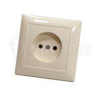 Розетка 1-местная СЕЛЕНА, скрытой установки, без заземления бежевая