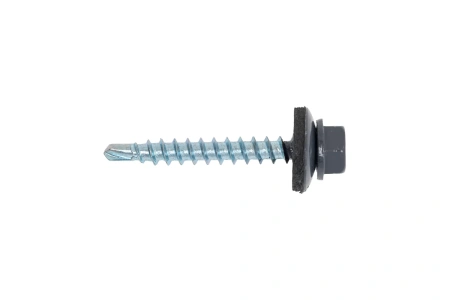 Саморез кровельный Zn, 4,8х35, RAL-7024  графитово-серый, 30шт (Гриппер)
