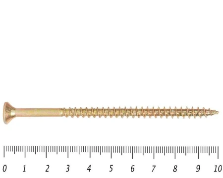 Саморез желтый PZ 6х100, 100шт., Коробочка