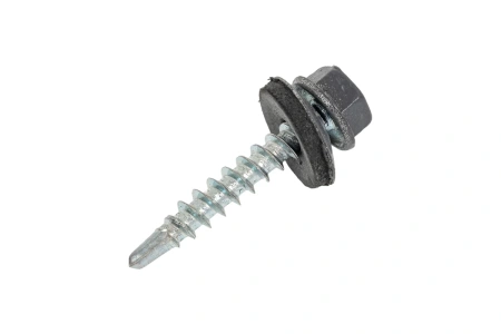 Саморез кровельный Zn, 4,8х29, RAL-7024 графитово-серый 100шт (Гриппер)