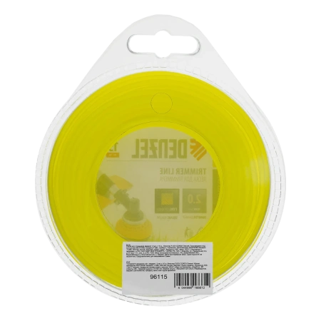 Леска для триммера, квадрат, 2 мм х 15 м, блистер, FLEX CORD, Denzel