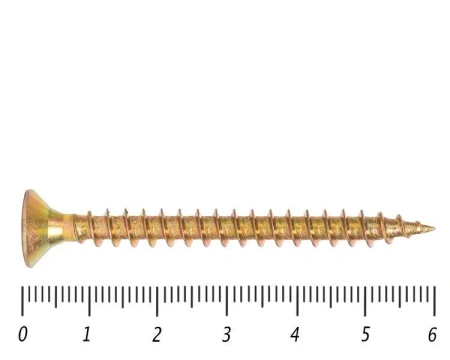 Саморез желтый PZ, 6х60 30шт., (Гриппер)