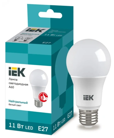 Лампа светодиодная IEK, Е27, 11Вт, белый