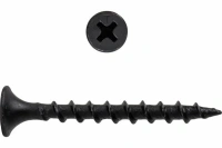 Саморез усиленный, 3.5x35мм, черный по дереву