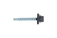 Саморез кровельный Zn, 4,8х35, RAL-7024 графитово-серый, 100шт (Гриппер)