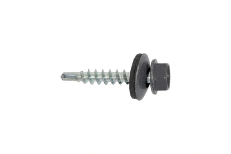 Саморез кровельный Zn, 4,8х29, RAL-7024 графитово-серый 100шт (Гриппер)