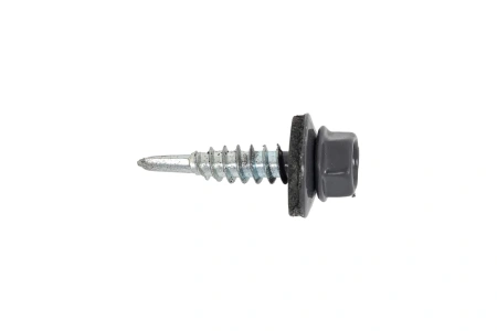 Саморез кровельный Zn, 5,5х25, RAL-7024 графитово-серый, 100шт (Гриппер)